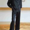 чорний костюм сорочка та брюки палацо